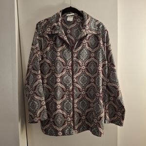 BonWorth Women's Geometric Jacket - Burgandy And Blue